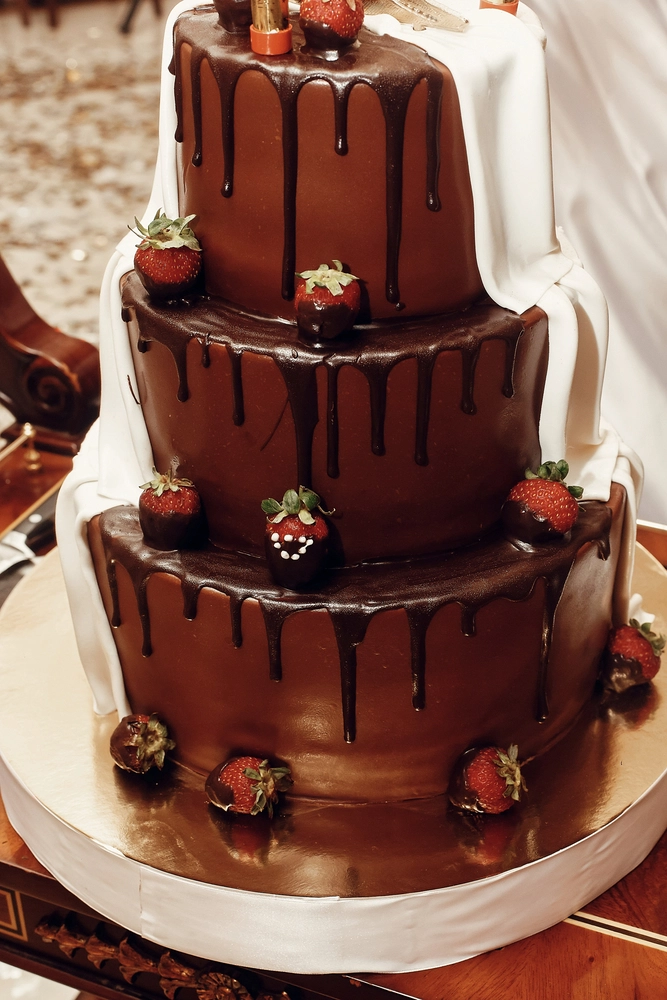 Tarta de boda de chocolate