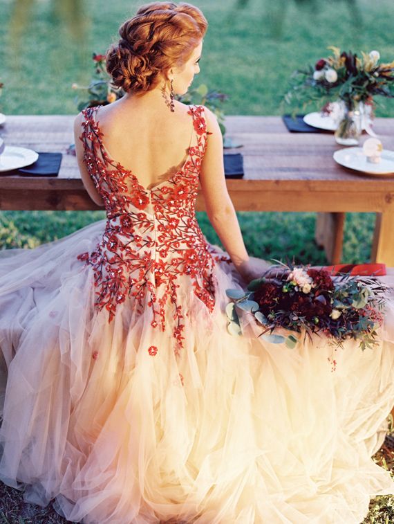 vestido de novia rojo